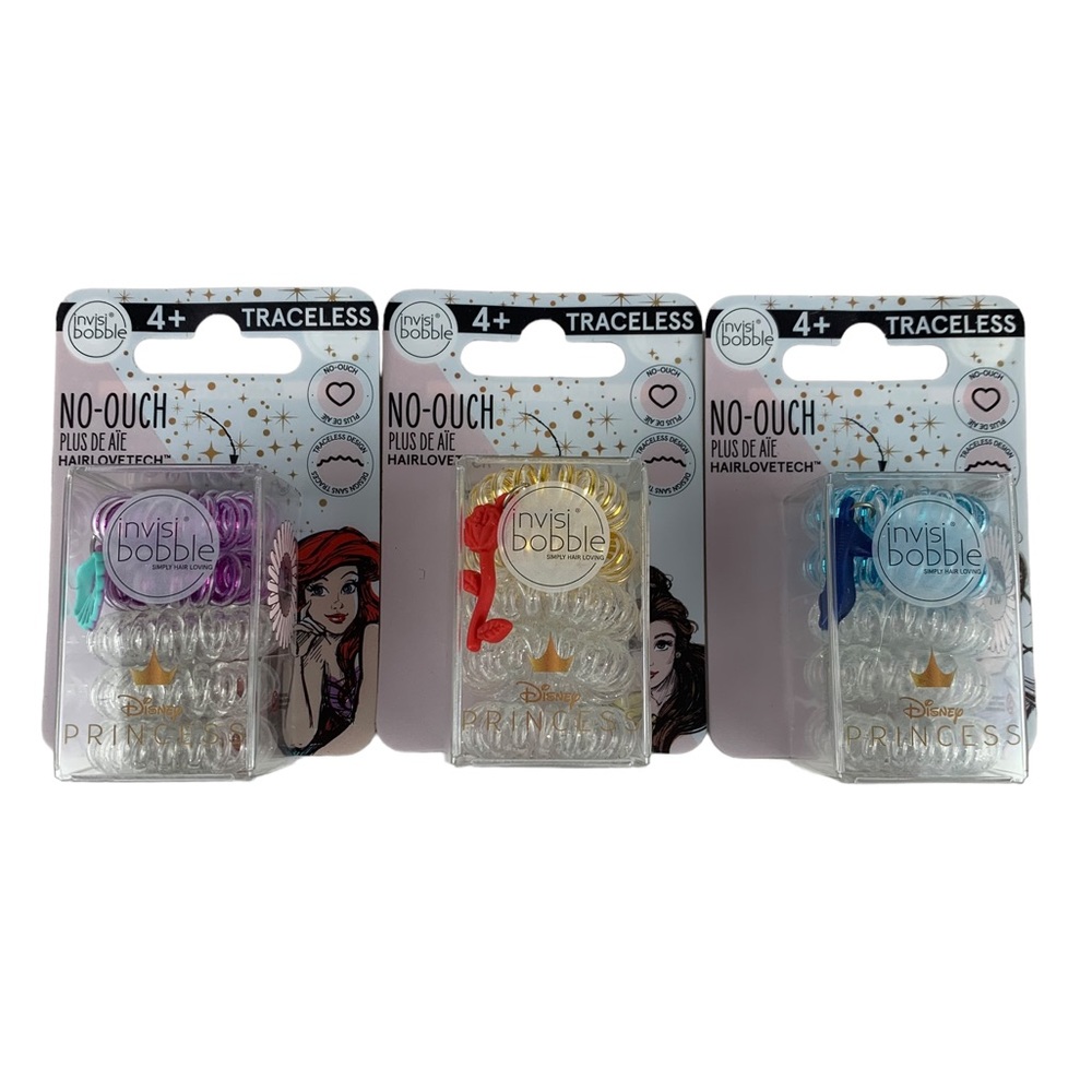 invisibobble Disney Princess No-Ouch Hair Rings 5ct - Ariel, Belle & Cinderella
